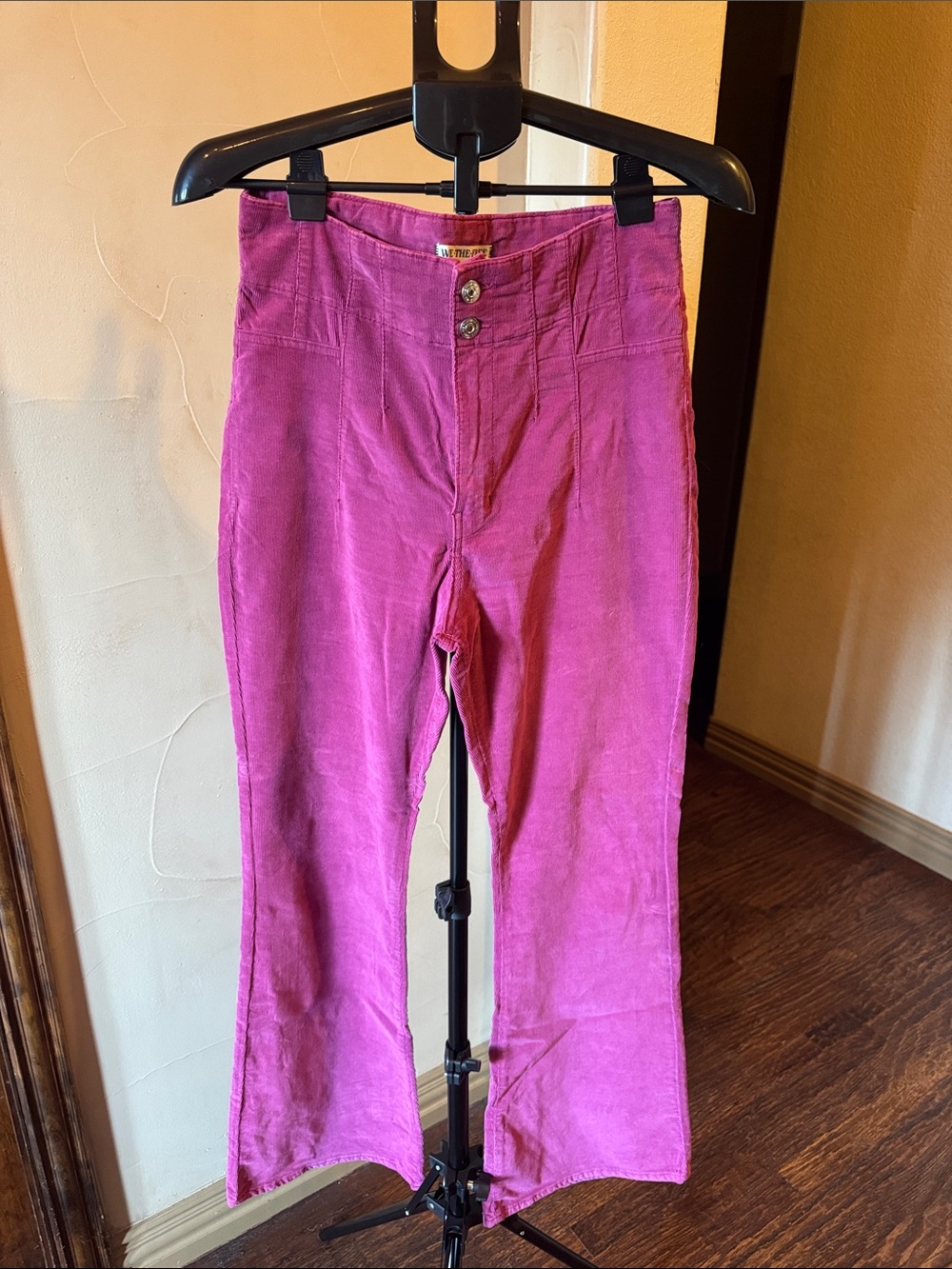 Free People Hot Pink Corduroy Flare Jeans
